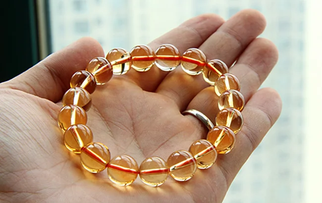 

Brazilian natural Topaz Bracelet women's single circle orange Bracelet yellow crystal bracelet women's natural crystal