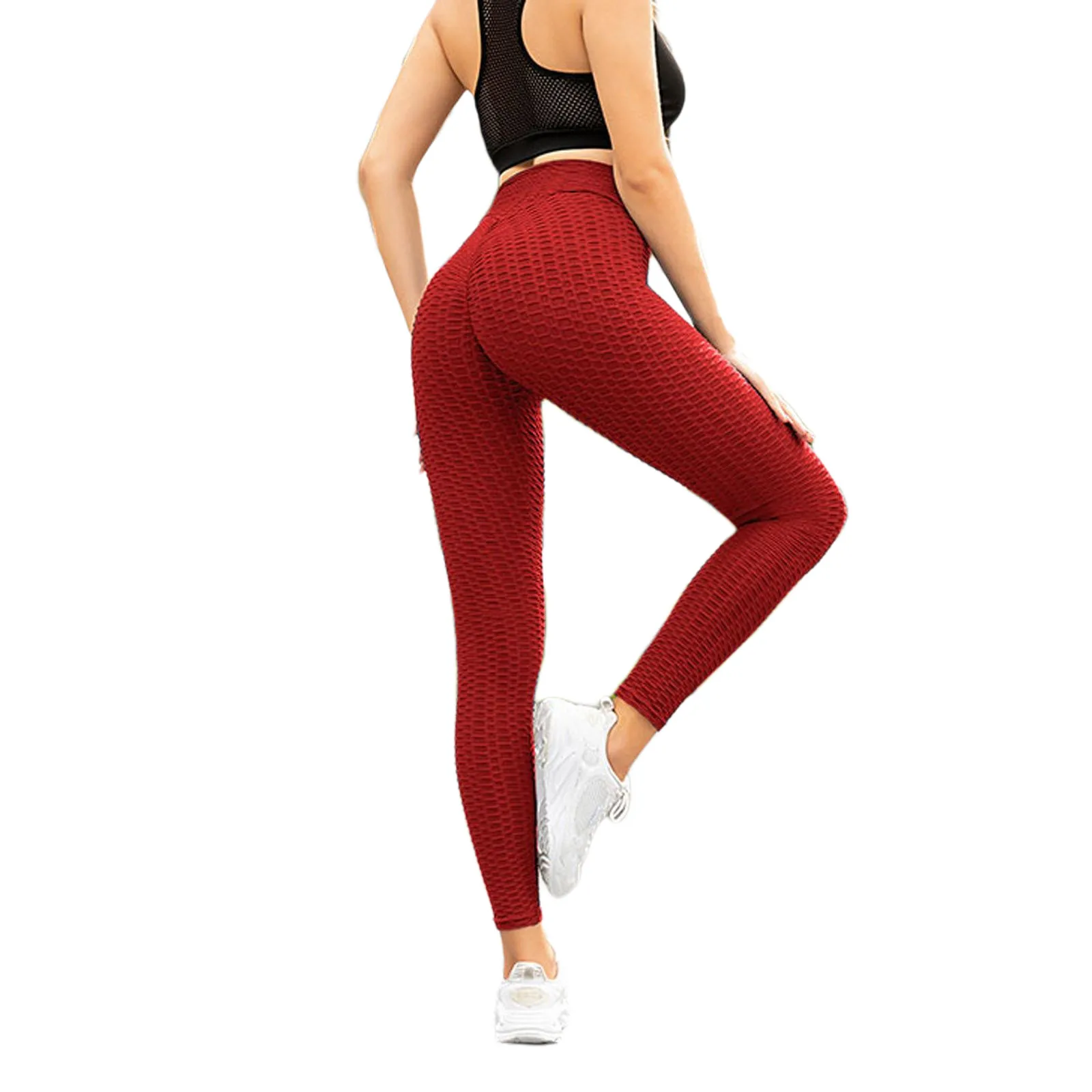 

Women Yoga Pants, Solid Color High-Waist Formfitting Running Leggings, Stretch Tights for Ladies