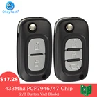 OkeyTech дистанционный Складной автомобильный ключ для Renault Fluence Clio Megane Kangoo Modus Captur Duster 23 Кнопка VA2 433 МГц ASK794647
