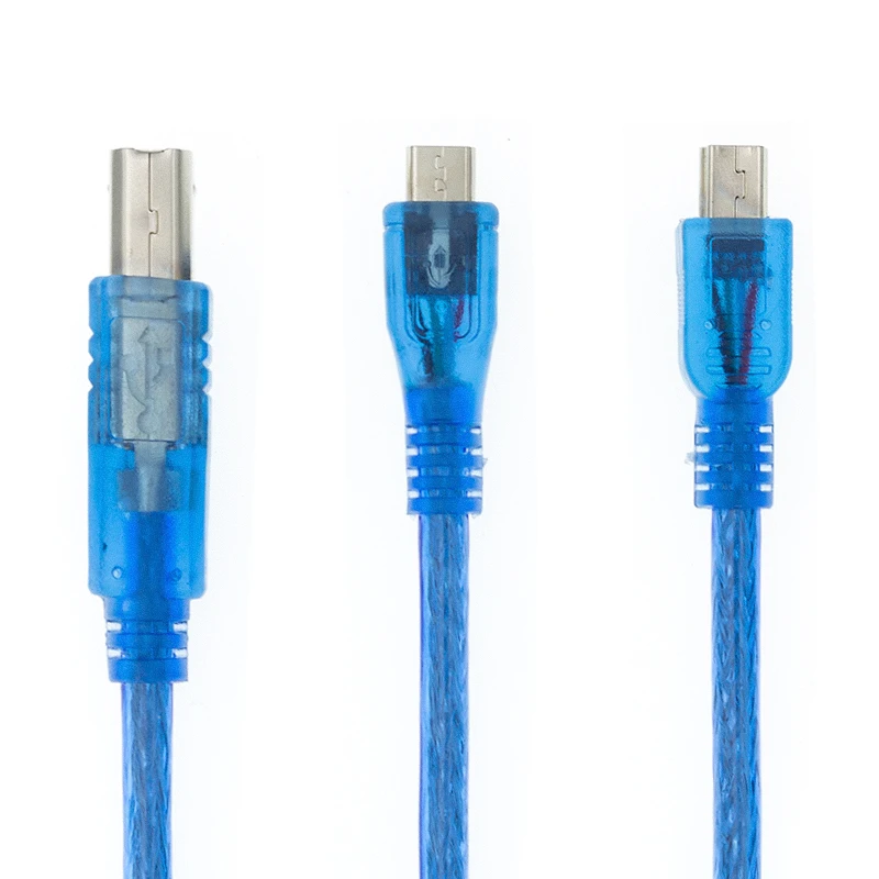 USB кабель 30 см для Uno R3/Nano/MEGA/Leonardo/Pro Micro/DUE Blue высококачественный тип A/Mini USB/Micro