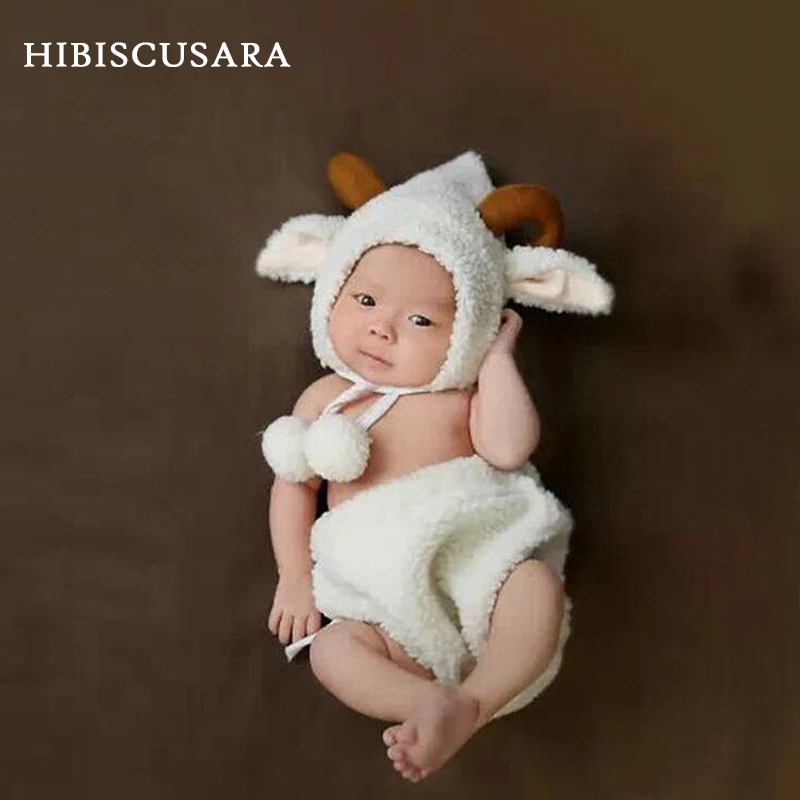 0-6 Months Baby Photography Clothing Sheep Clothes Sets Outfits Bebe Boy Girls Souvenir Picture Clothes Cute Adorable Hat