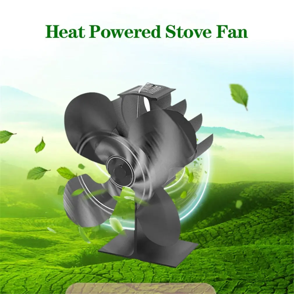 

Новый черный камин 4-Лопастной вентилятор для печи, работающий от тепловой энергии по дереву/горелкой Эко-дружественных тихий вентилятор до...