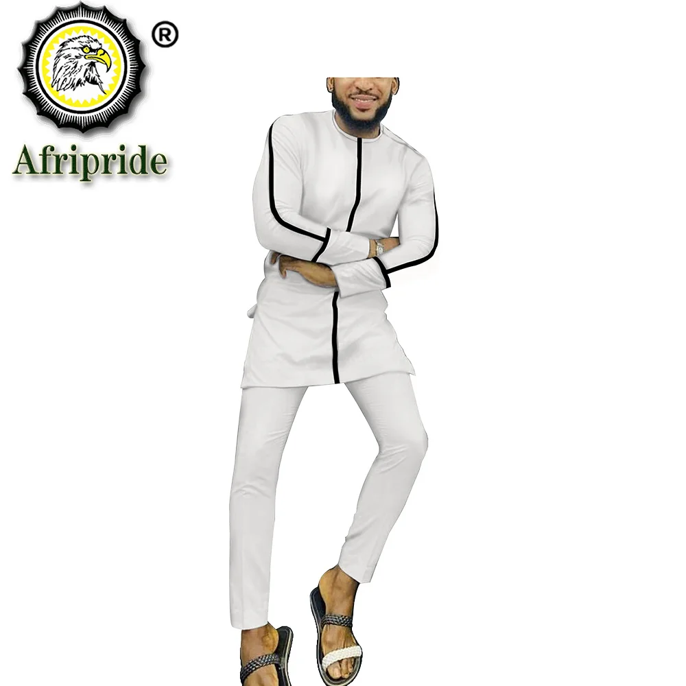 African Style Clothing Mens Print Clothes 100% Cotton Patchwork Top and Long Pants Set African Print 2 Piece Pants Sets S2016032