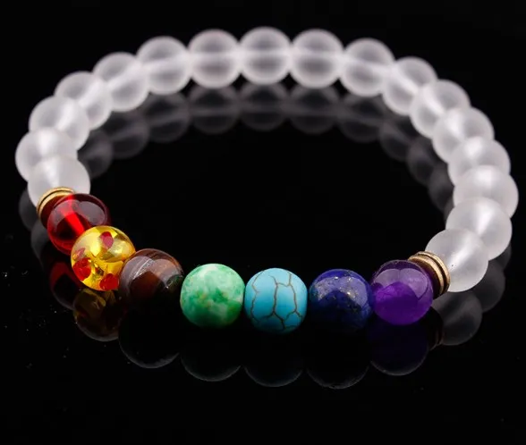 8 мм Панк Многоцветный натуральный агат камень Исцеление Рейки Будда Йога