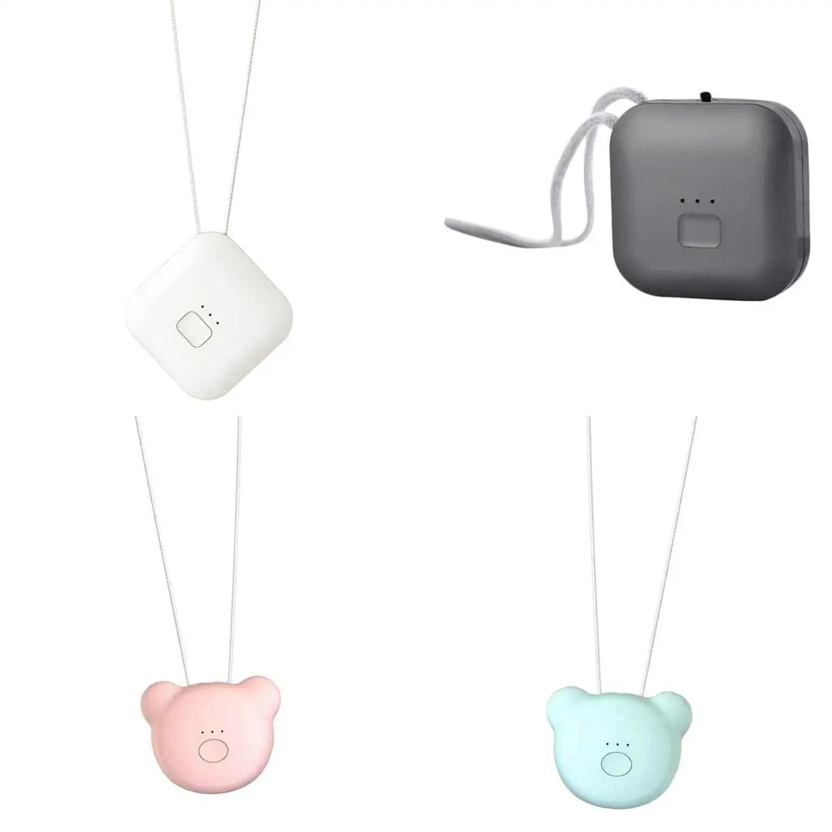 

4 Pc Cute Rechargable Wearable Air Purifier Negative Ion for Kids Gifts