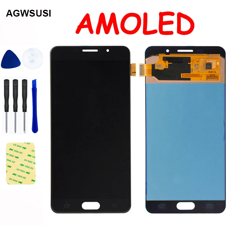 AMOLED дисплей для Samsung Galaxy A7 2016 ЖК экран A710 A710F A710M A710Y A7100 сенсорный дигитайзер датчик