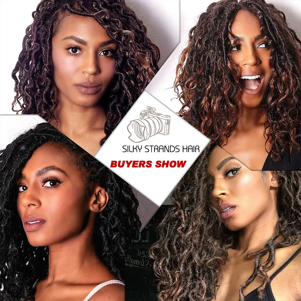 

Synthetic Twist Braids Hair Goddess Locs Crochet Hair Extensions River Locs Crochet braids For Women 24 Strands Golden Beauty