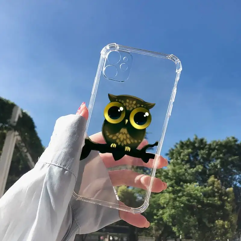 

Animal Cute Cartoon Owl Phone Case Transparent for Clear iPhone 11 12 8 7 6 6S XS MAX Plus X 5S SE 2020 XR mini pro