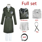 Аниме; Обувь для косплея по аниме атака на Титанов ветровка Исследование Корпуса корпуса полный набор Армейский зеленый пальто аниме Косплэй костюм