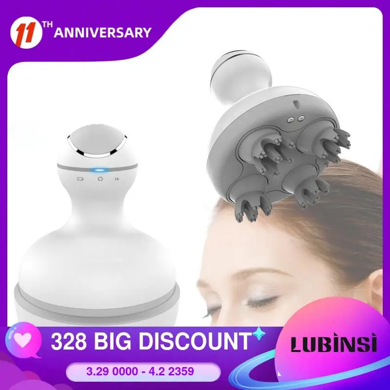 3D waterproof Electric Head Massager Wireless Scalp Massage Promote Hair Growth Body deep tissue Kneading Vibrating
