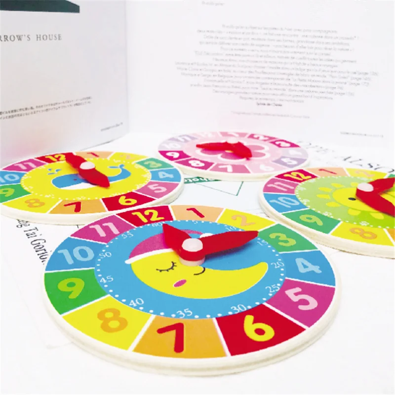 Детские деревянные часы игрушки учебных пособий и обучения реквизит циферблате
