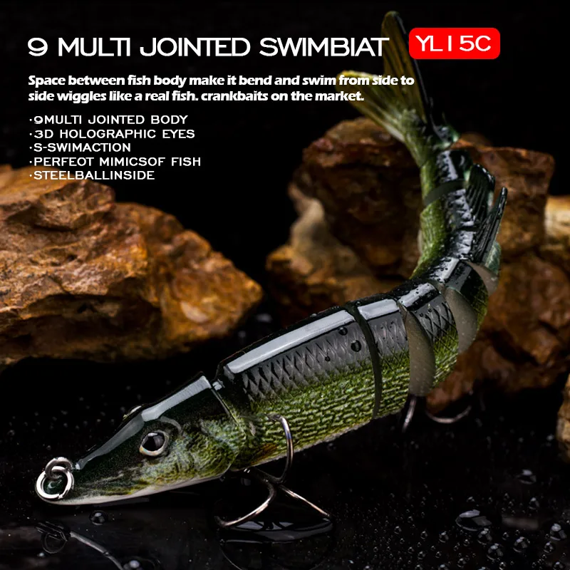 

Fishing Lures Sinking Wobblers Jointed Crankbait Swimbait 9 Segment Hard Artificial Bionic Bait For Fishing Tackle Lure
