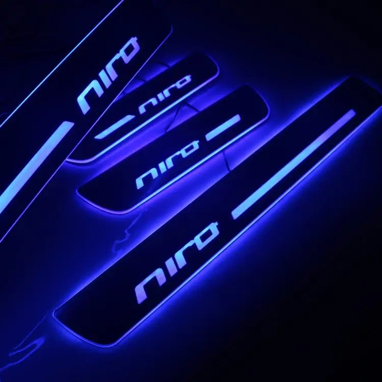 

RQXR led moving door scuff for Kia Niro Carens Sorento dynamic door sill plate flat lining overlay flow/fixed light