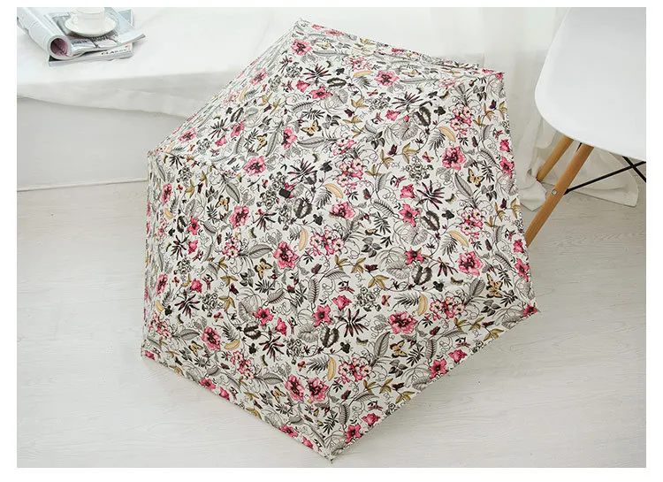 Мини-зонт ссветильник в пять раз ультрамаленький складной зонт от солнца женский