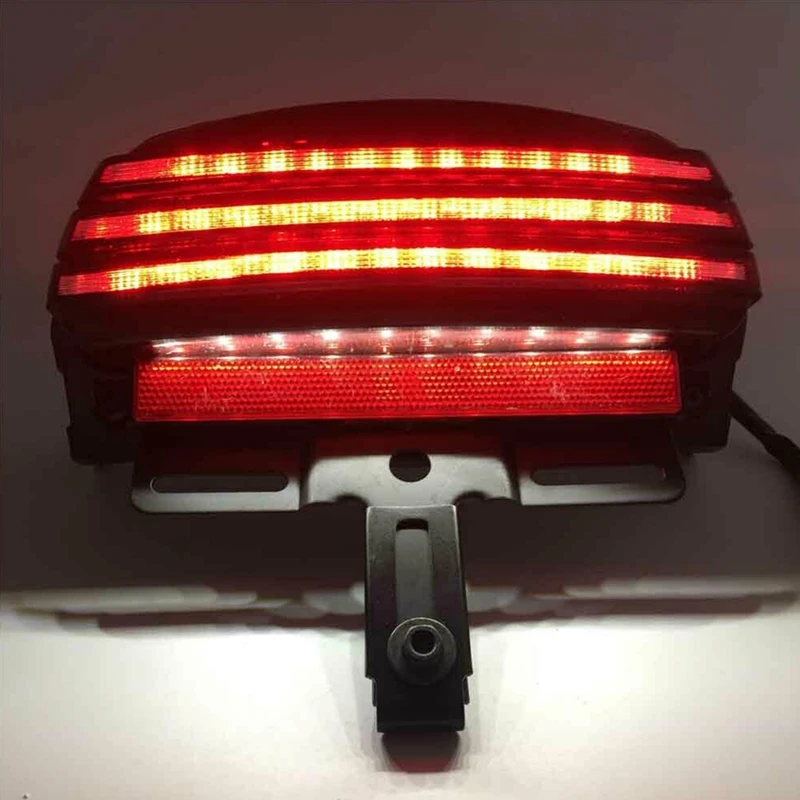 

Motorcycle Rear Tail Lamp Assembly LED Turn Signal Lamp License Plate Bracket for Softail FXST FXSTB FXSTC