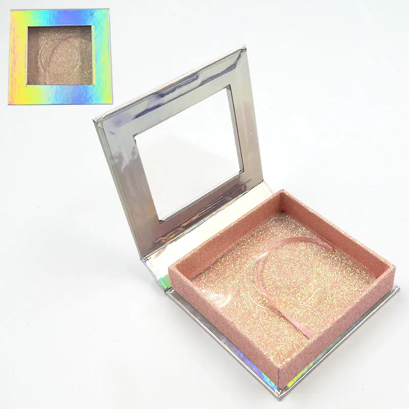 

Wholesale False Eyelash Packaging Box 3d Mink Lash Silver Pink Boxes Custom Faux Cils eyelashes Package Magnetic Storage cases