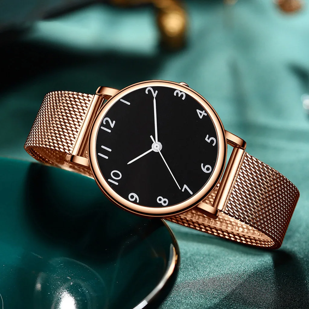 5 шт./комплект женские кварцевые часы с браслетом из розового золота