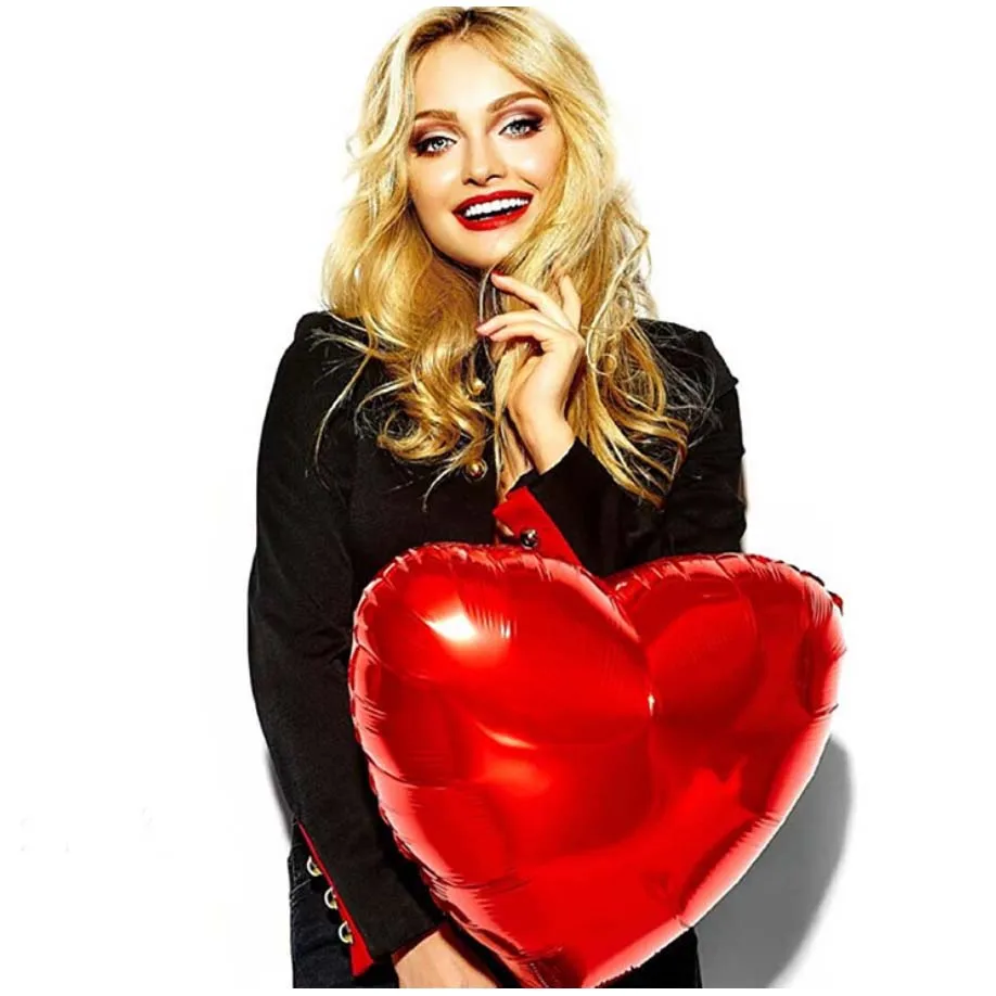 

24 Inch Heart Pentagram One Piece Valentine's Day Gift Metallic Color Red Foil Balloon Helium Anniversary Supplies Ballon