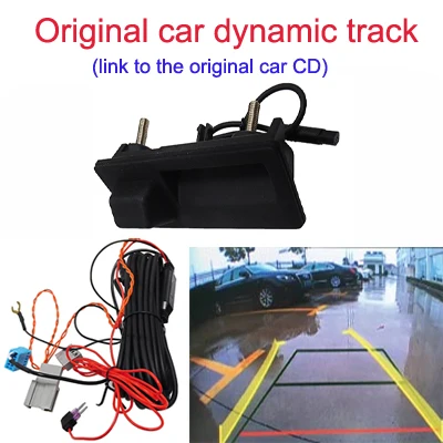 Для Audi/A4/A5/S5/Q3/Q5/VW/Passat B6 B7/Tiguan/Golf 5 6 7/sharan/Jetta/Touareg CCD HD Автомобильный багажник ручка треков камера заднего вида - Название цвета: Original Dynamic cam