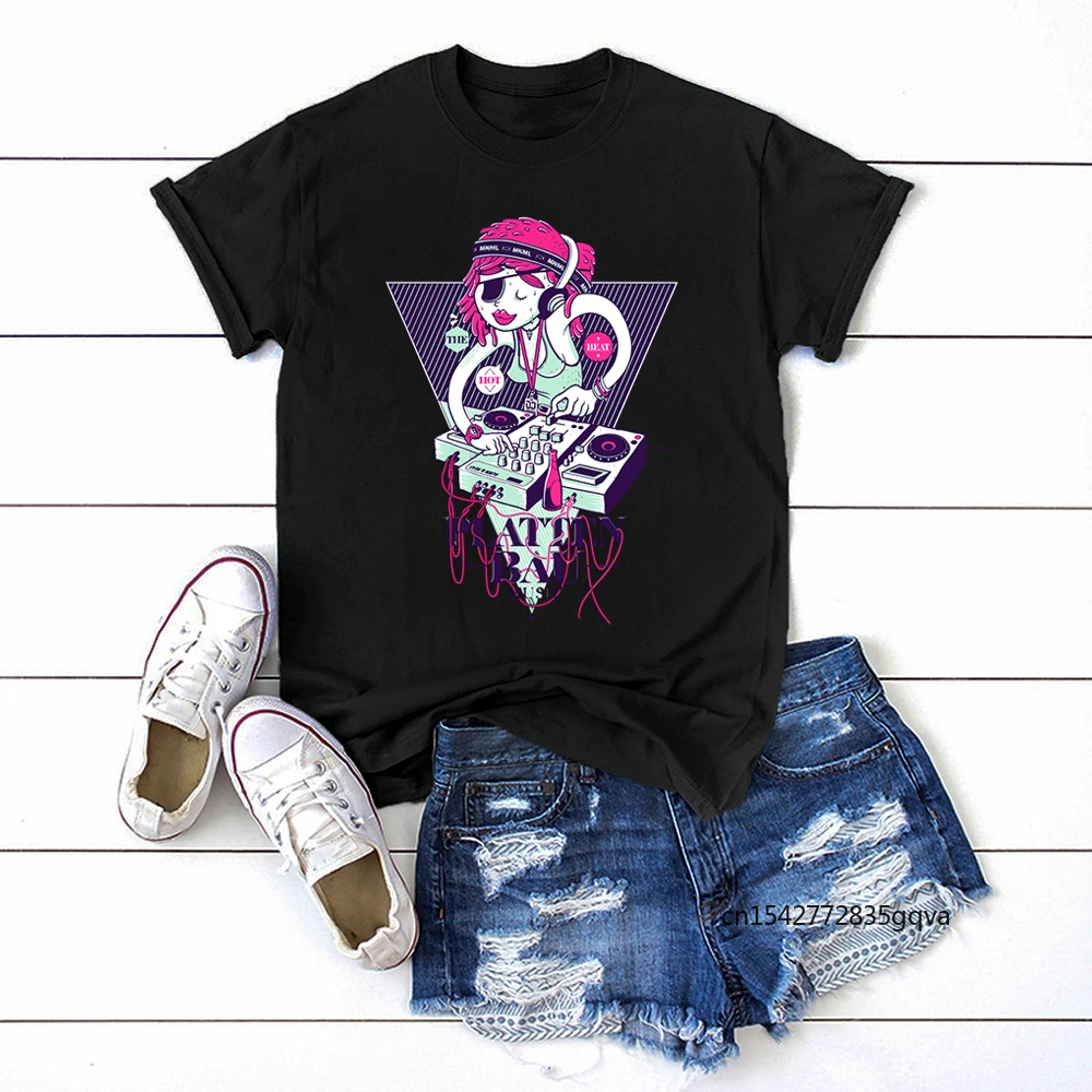 

Electronic Girl Music Expert Printed T Shirts Women Short Sleeve Street Cute Tee Shirt For Women Crewneck Fashion Tops Woman
