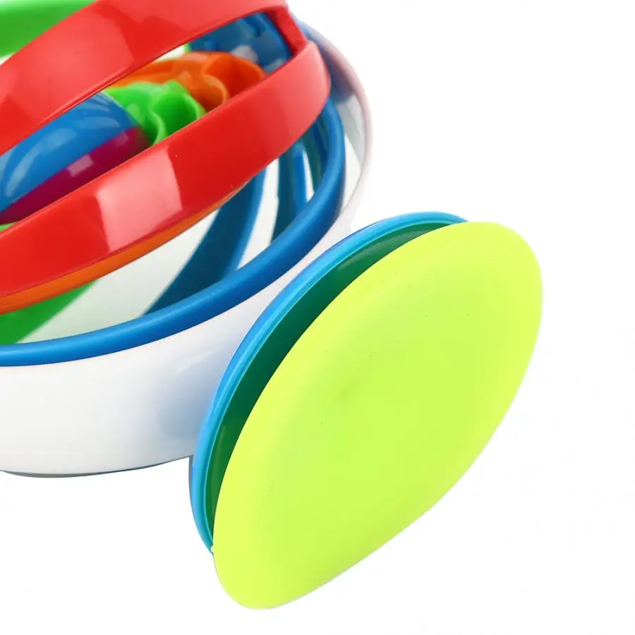 

Colorful Rainbow Baby Rattle Ball Toy Infant Rotational Hand Knocking Bell Ball with Suction Cup Dining Table Grasping Toy