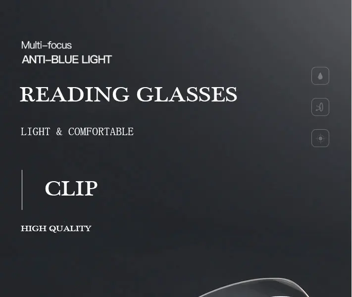 Ультралегкие прогрессивные многофокальные очки для чтения с клипсой, мужские смарт-очки для чтения с зумом, женские очки для чтения с клипсой синего цвета