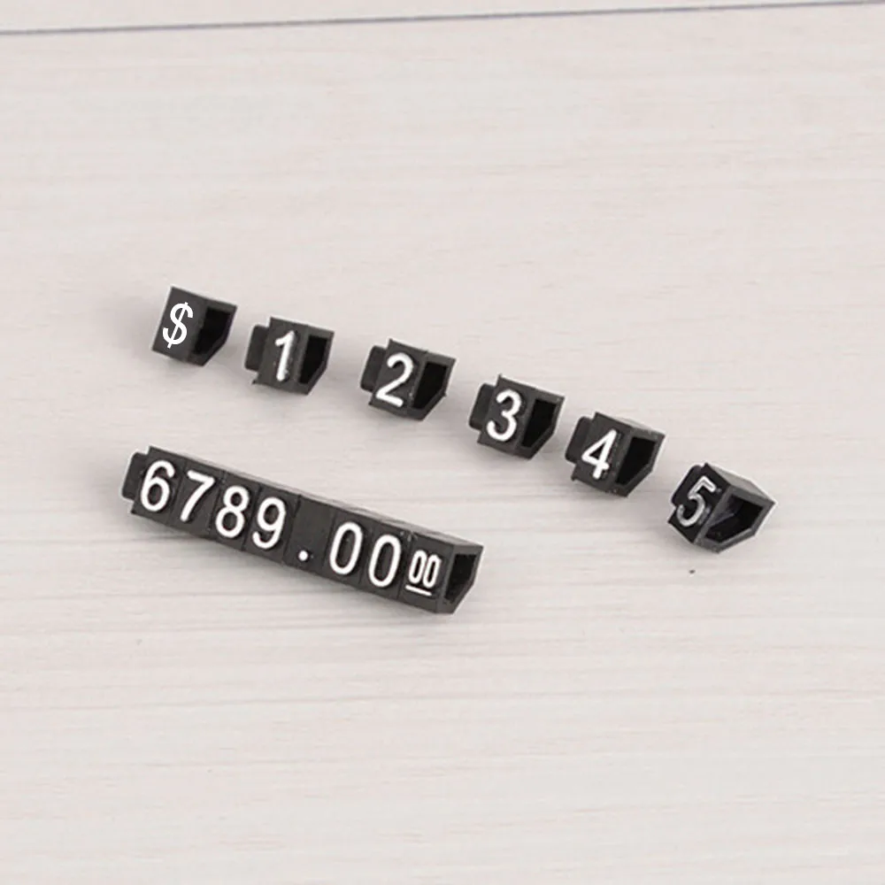 5 шт./лот ценник евро доллар цифры комбинированные кубики палка для одежды