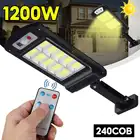 Ультрабольшой уличный светильник с питанием от солнечной батареи, 1200 Вт, 240 COB, водонепроницаемая настенная лампа для безопасности с пассивным ИК датчиком движения, лампа с умным управлением