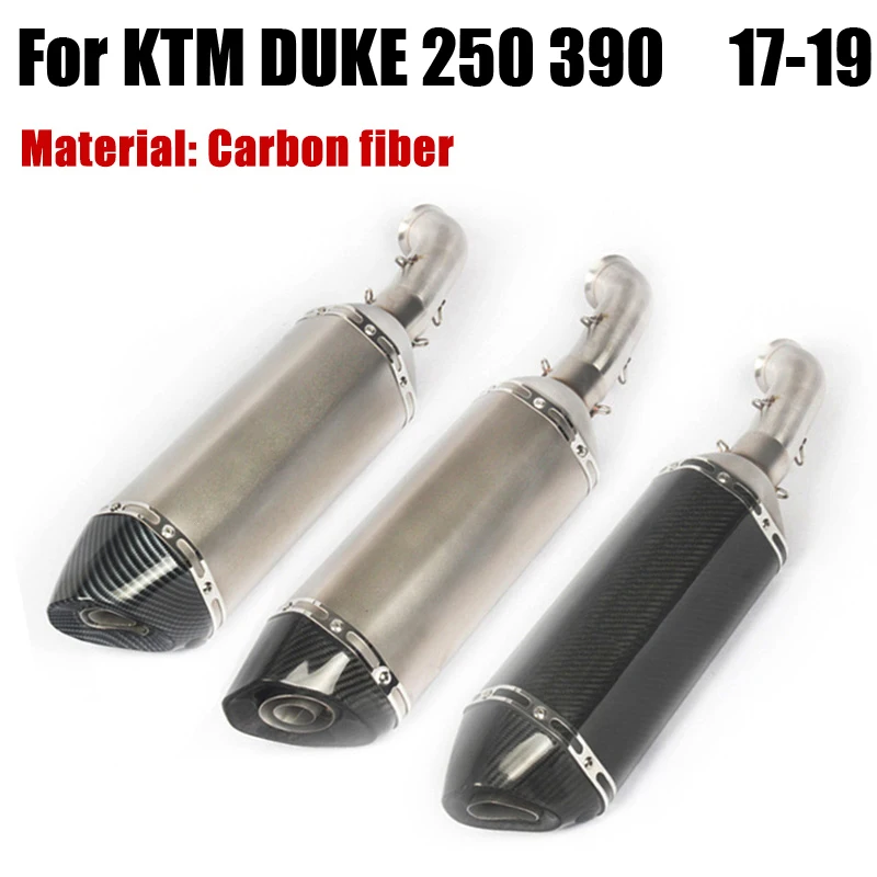 

Motorcycle Exhaust System Muffler Tips Escape Mid Link Pipe Connect Tube Slip On For KTM Duke 125 250 390 RC390 2017 2018 2019