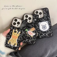 cute cartoon lens painted electroplating skin sensation nigo human made phone case for iphone11 12 13 promax xr xsmax cover