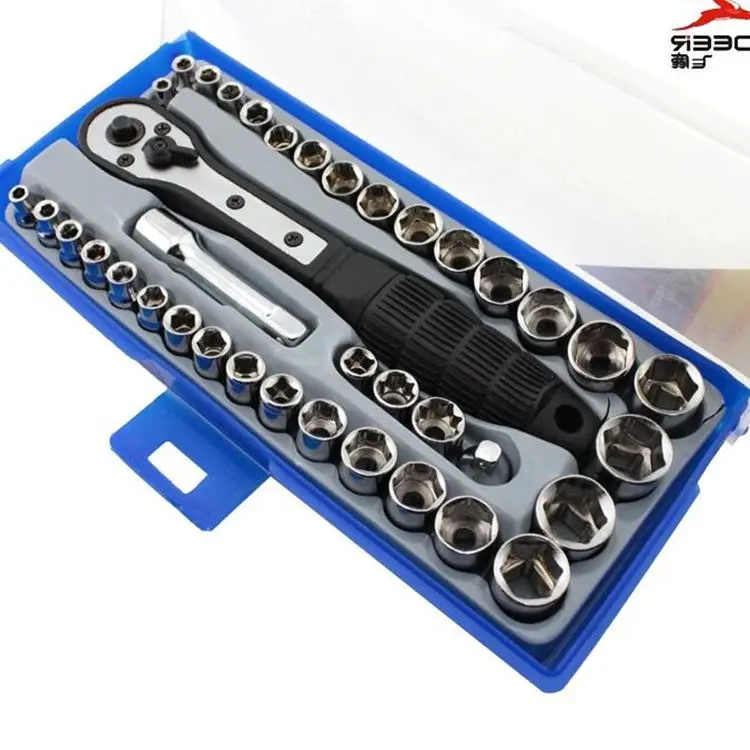 

Набор инструментов для ремонта автомобиля, трещотка, гаечный ключ, головка, 38 шт., 1/4 3/8