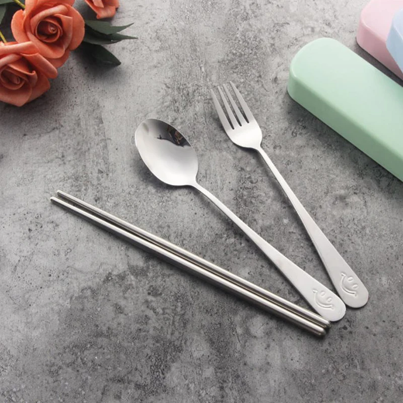 Комплект переносной дорожной посуды из 2/3 предметов столовая посуда нержавеющей