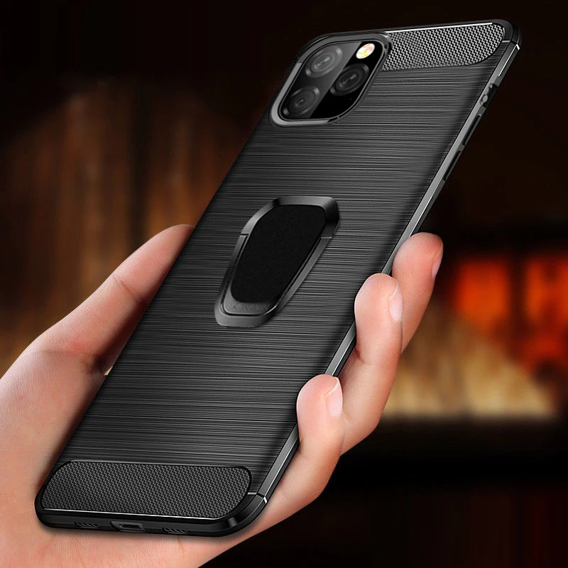 Роскошная кисть Чехол для iPhone 11 X XR XS Max 6 6S 7 8 Plus автомобильный магнитный держатель кольцо мягкий для samsung Note 9 8 S9 Plus A6 A8