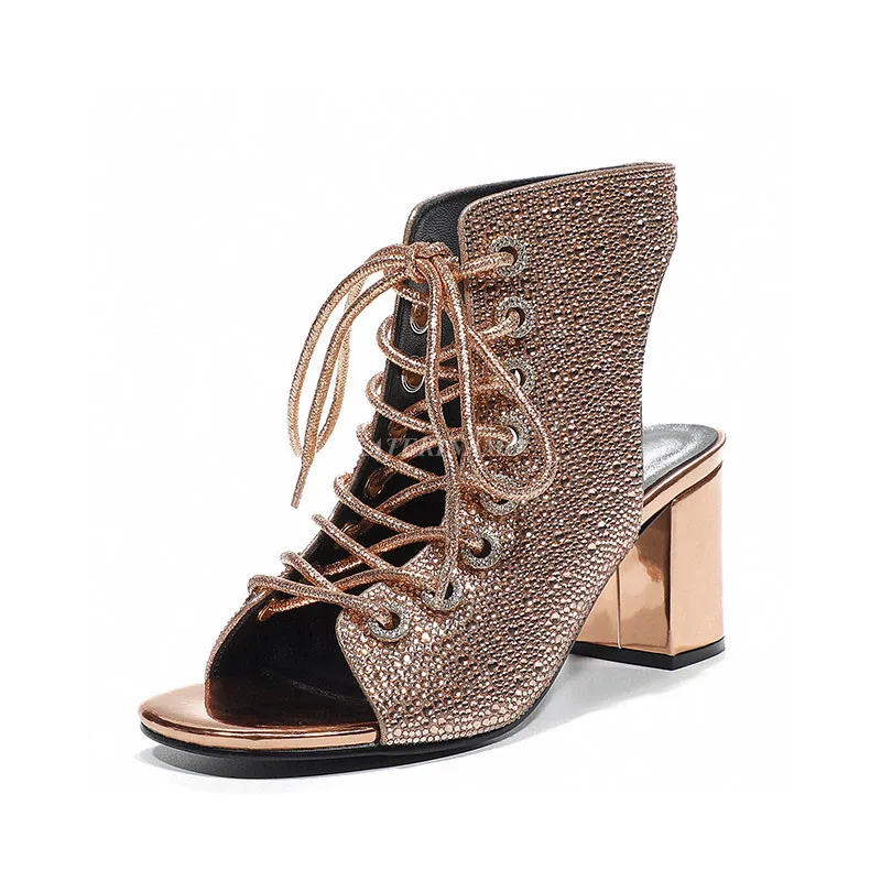 

2021 Summer New Ladies Cross Strap Genuine Leather Retro Roman Slingback Sandals Thick Heel Brand Women High Quality Shoes Hot