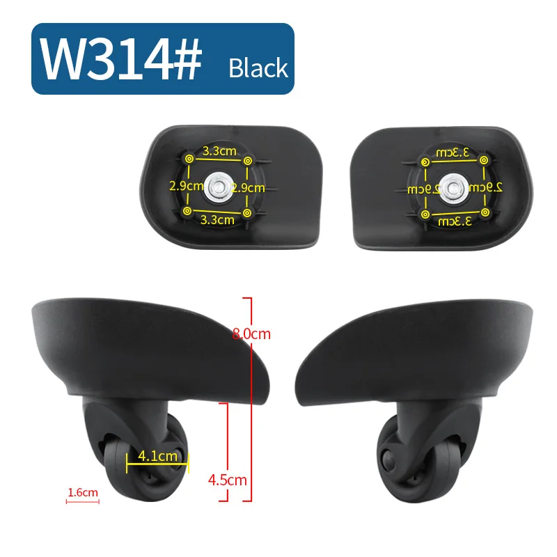 Trolley case universal wheel accessories luggage pull case wheels roller casters repair shock absorption 20 inch 26 inch