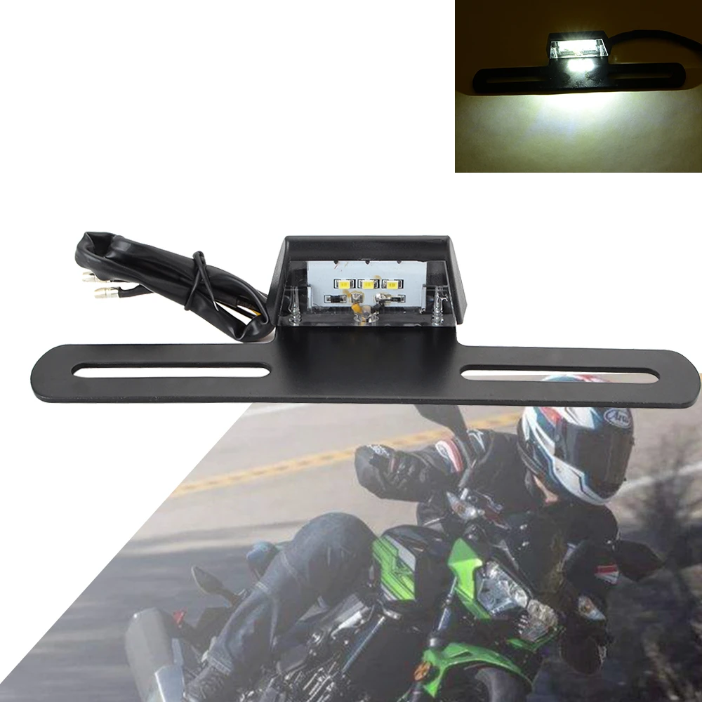 

Универсальный задний мотоциклетный черный номерной знак светодиодный фонарь рамка держатель задний фонарь кронштейн замена аксессуар для...