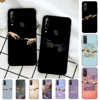 fhnblj funny hand the creation of adam phone case for huawei honor 10 i 8x c 5a 20 9 10 30 lite pro voew 10 20 v30