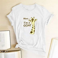 moo im a goat print t shirts women clothes summer graphic tees women funny t shirt woman cotton camisetas mujer verano