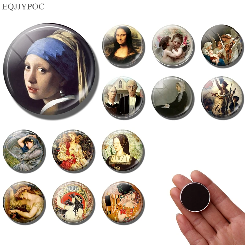 Шедевр Йоханнеса Вермеера Искусство: девушка с жемчугом серьги на холодильник магнит Мона Лиза Леонардо да