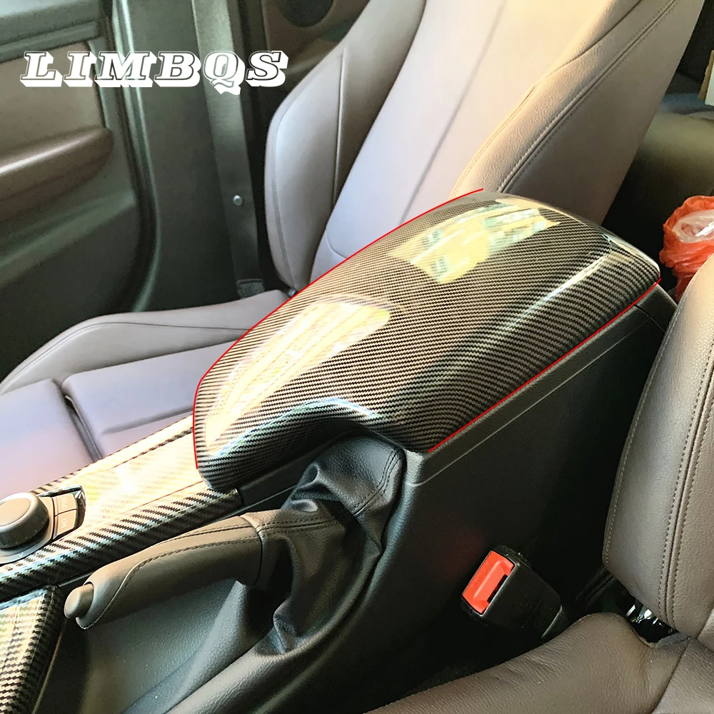 

Car armrest cover for BMW F30 F32 F34 series auto Interior armrests storage box carbon fiber color mats pad protector waterproof