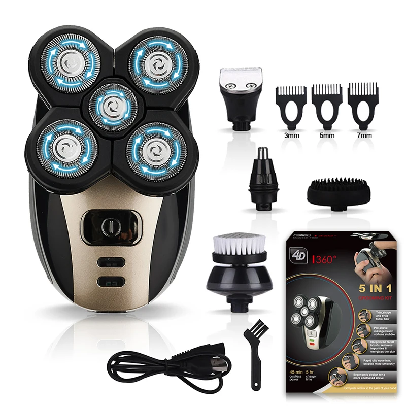 5 Floating  Razor Clipper Nose Ear Hair Trimmer Facial Cleaning Brush
