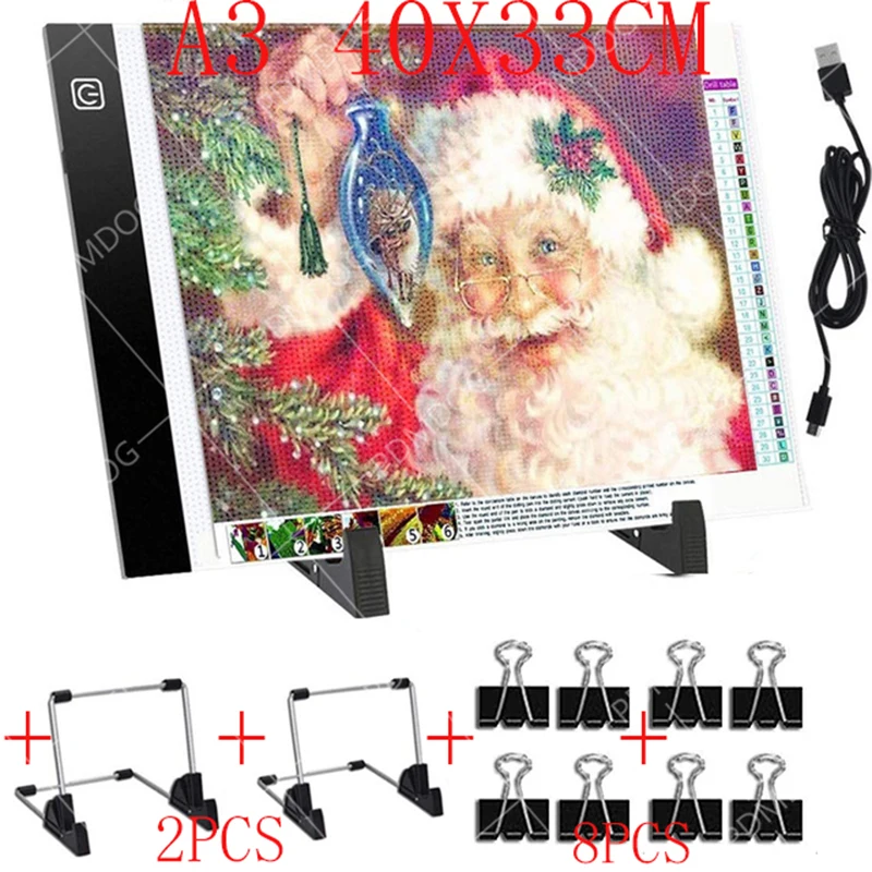 

A3 планшет с трехуровневой светодиодной подсветильник кой с регулируемой яркостью, защита глаз, легкая для аксессуаров с подставкой и зажимами