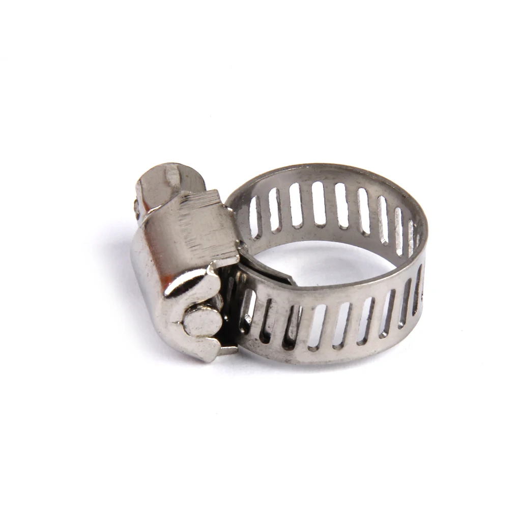 

50Pcs 5 Sizes High Quality Stainless Steel Hose Clips Pipe Clamps Pipe Tube