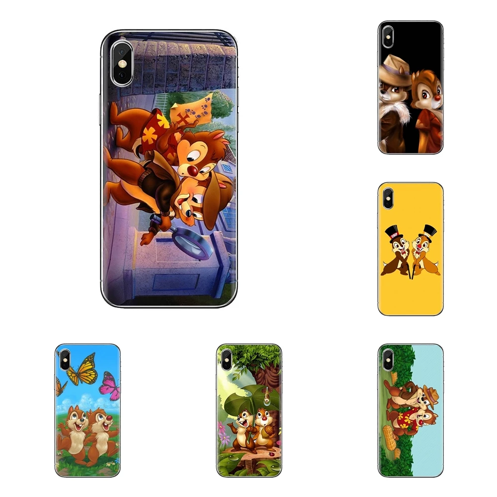 For Samsung Galaxy S2 S3 S4 S5 MINI S6 S7 edge S8 S9 Plus Note 2 3 4 5 8 Coque Fundas Chip and Dale Anime Transparent TPU Covers |
