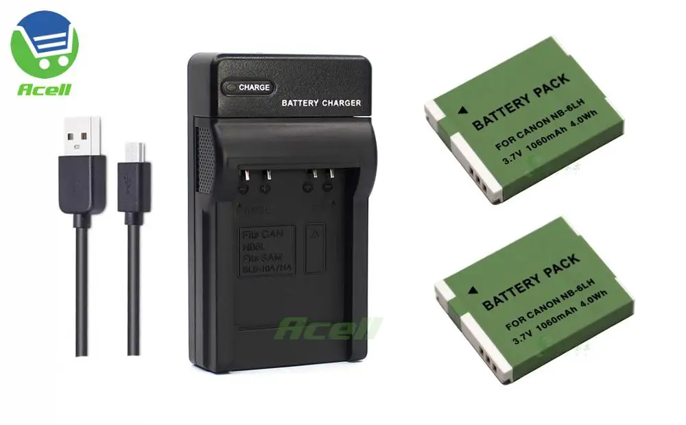 NB-6LH NB-6L Батарея зум-объектив для Canon PowerShot D10 D20 D30 S90 S95 S120 SX260 SX280 SX530 SX540 SX600 SX610 SX700 SX710 HS Камера - Цвет: 2Battery 1Charger