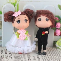 2pcs 12cm couple girlboy dolls toys cute mini girlfriend boyfriend baby wedding decor doll toy for girls gift