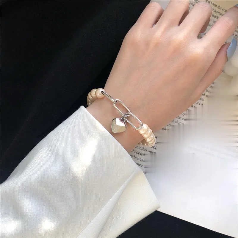 

Love Simulated-pearls Temperament Fashion Bracelets for Women Charm Beaded Bracelet