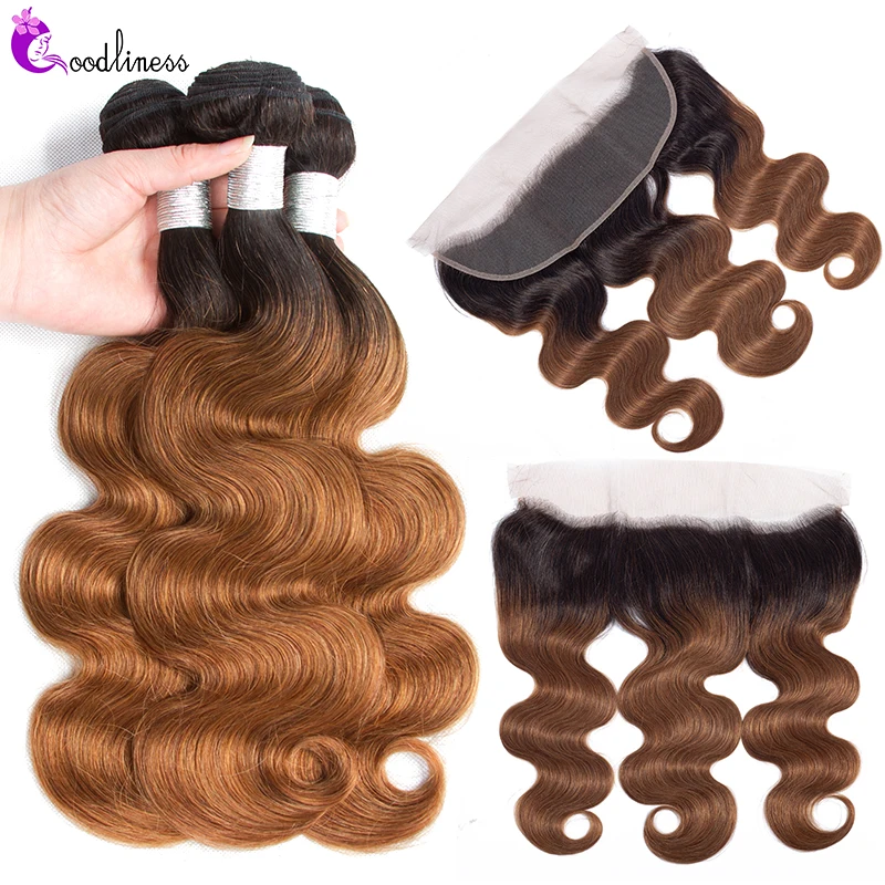 1b 99J бразильские волнистые пучки бордового цвета с фронтальным Омбре блонд пряди