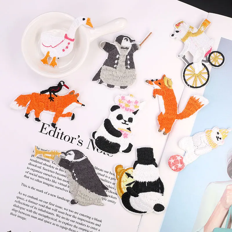 9 шт панда Амин гладильная термо наклейки вышитые нашивки на одежду значки appliuqe