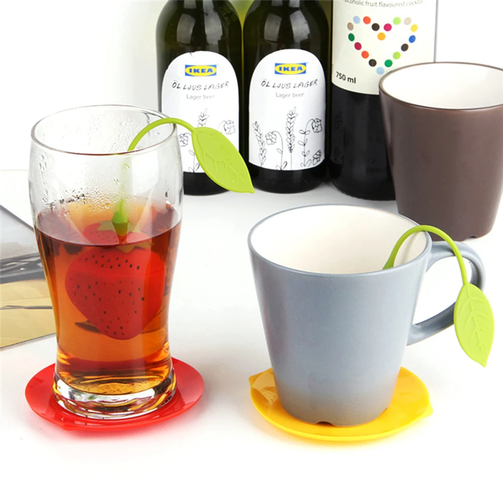 В форме Клубнички силиконовая для чая полезный портативный фильтр-мешок конфет